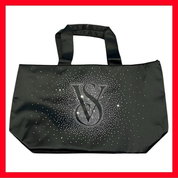 Victoria's Secret Handbags - Victoria’s Secret Shine Zipper Tote Bag Holiday 2024 Bling Diamante Graphic